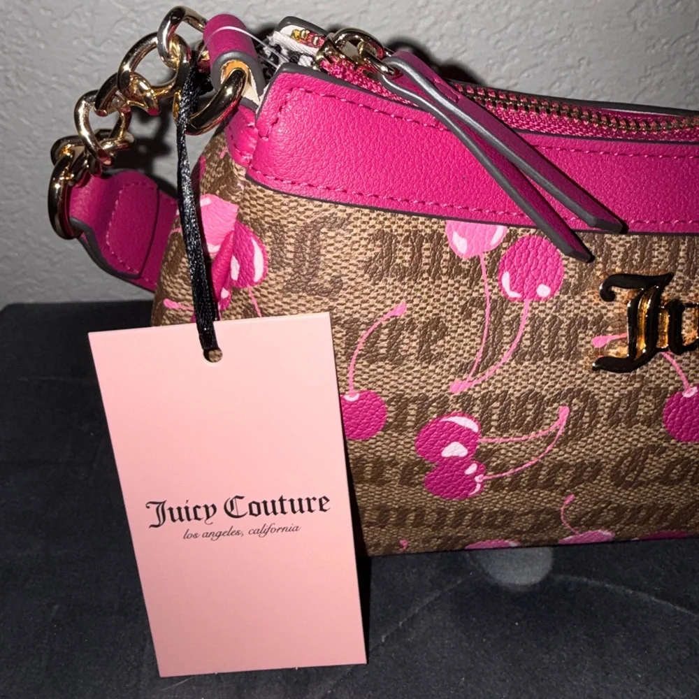 Juicy Couture Hot Pink Cherry Print Shoulder Bag - Picture 5 of 7
